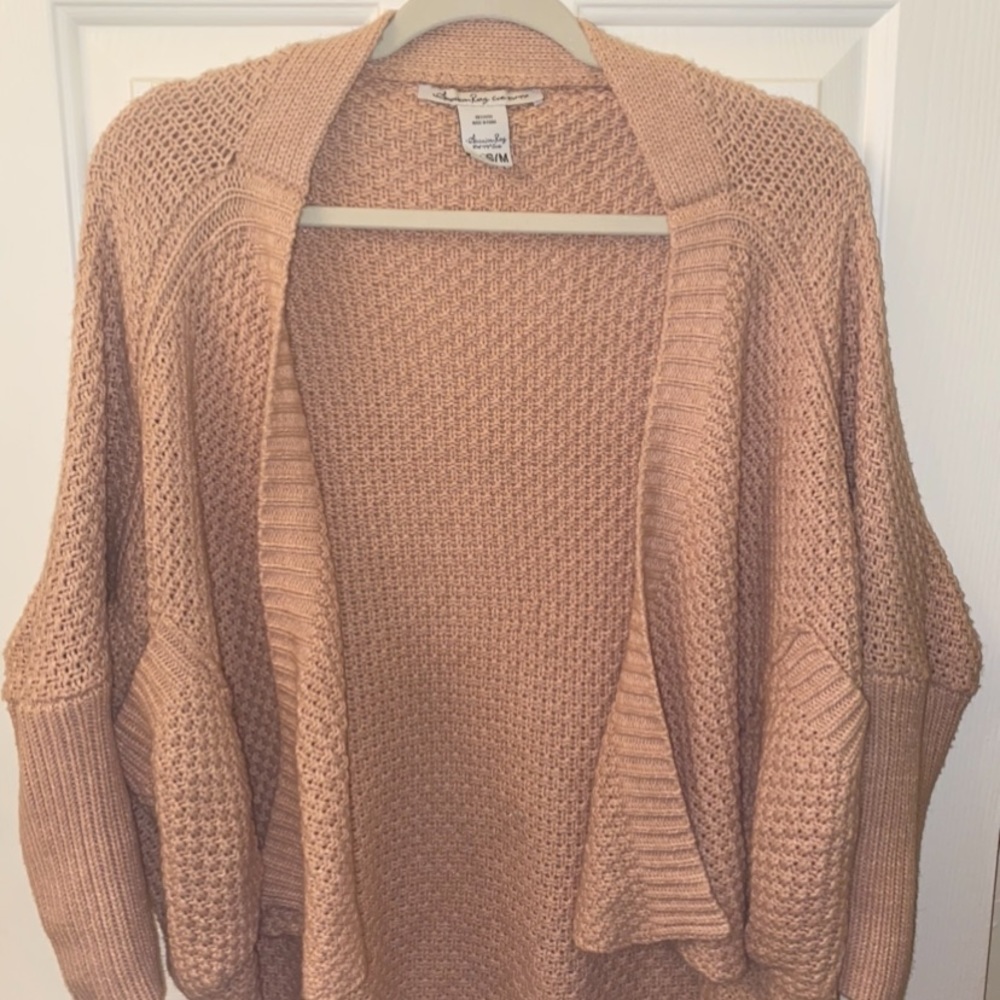 Pink Cropped Cardigan